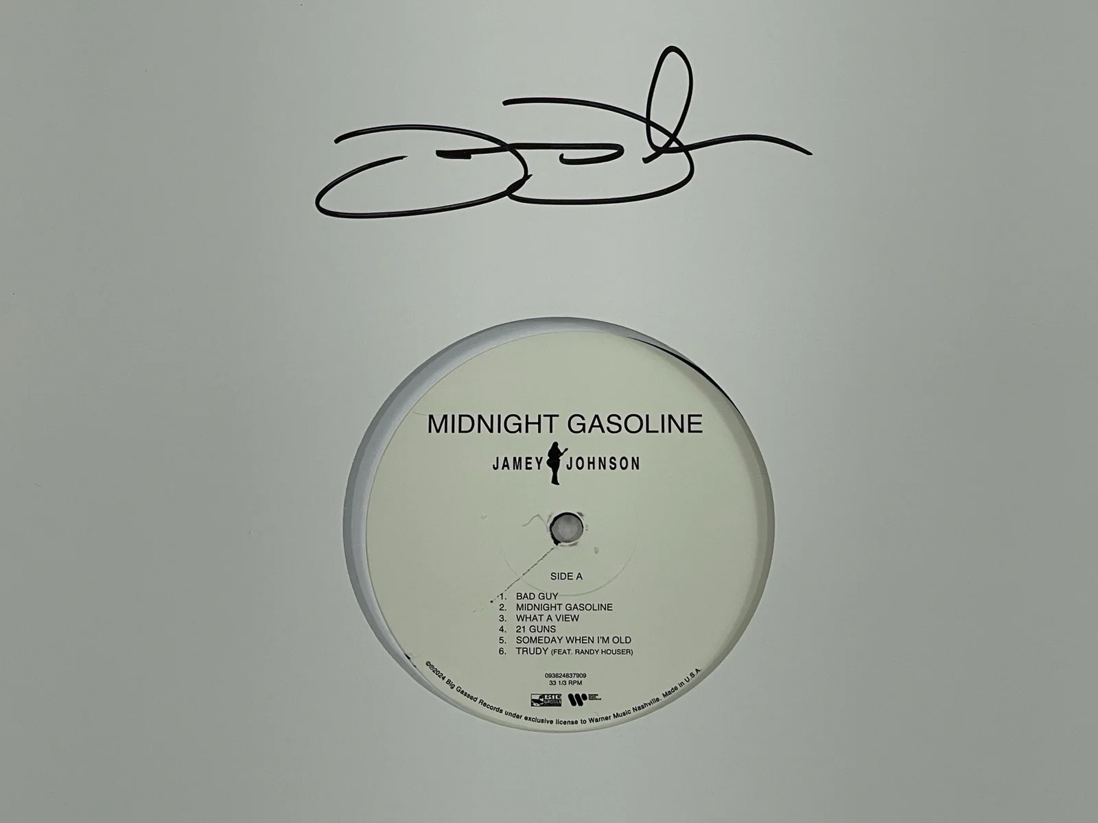 Jamey Johnson Autographed Midnight Gasoline Test Press Vinyl Album Signed ACOA, image 2