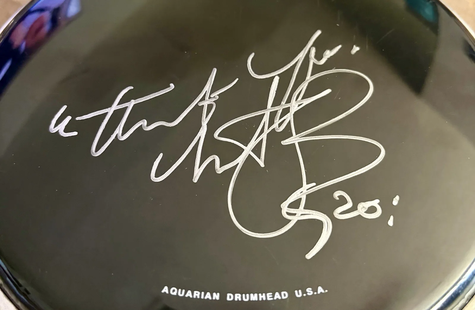 L@@K! Rolling Stones Drummer Charlie Watts SIGNED 8” Black Drumhead- JSA COA, image 2