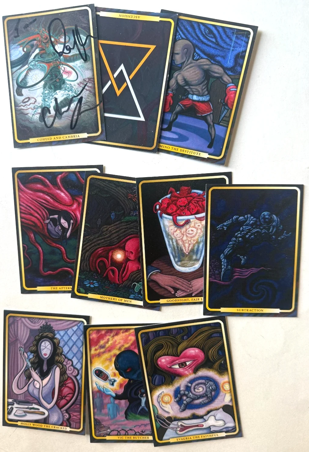 Coheed & Cambria REAL hand SIGNED Afterman Ascension promo Trading card set COA, изображение 2