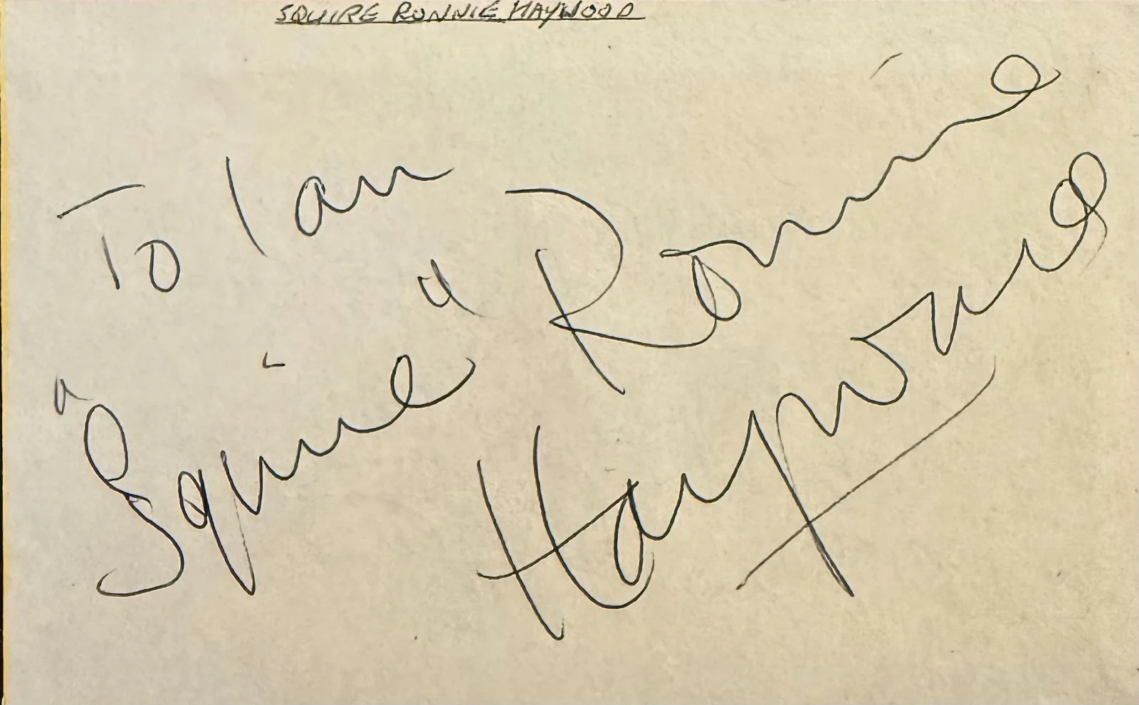 Squire Ronnie Hayward, David Butler — "SQUIRE" RONNIE HAYWARD & DAVID BUTLER Dual Signed Autographed 3x5 ALBUM PAGE, изображение 3