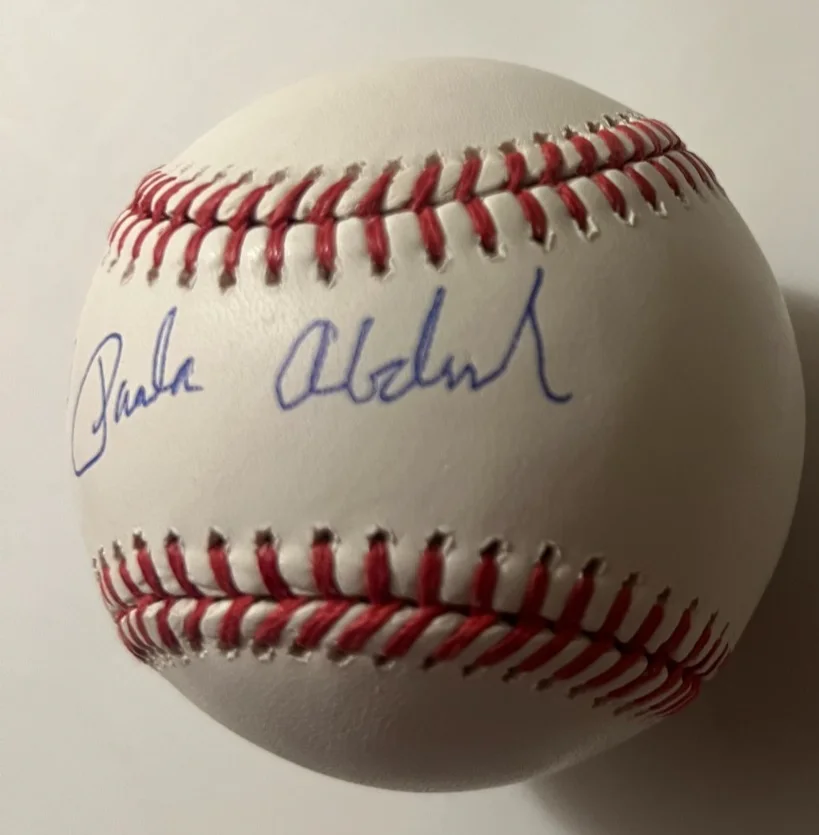Paula Abdul signed OML Baseball JSA, image 2
