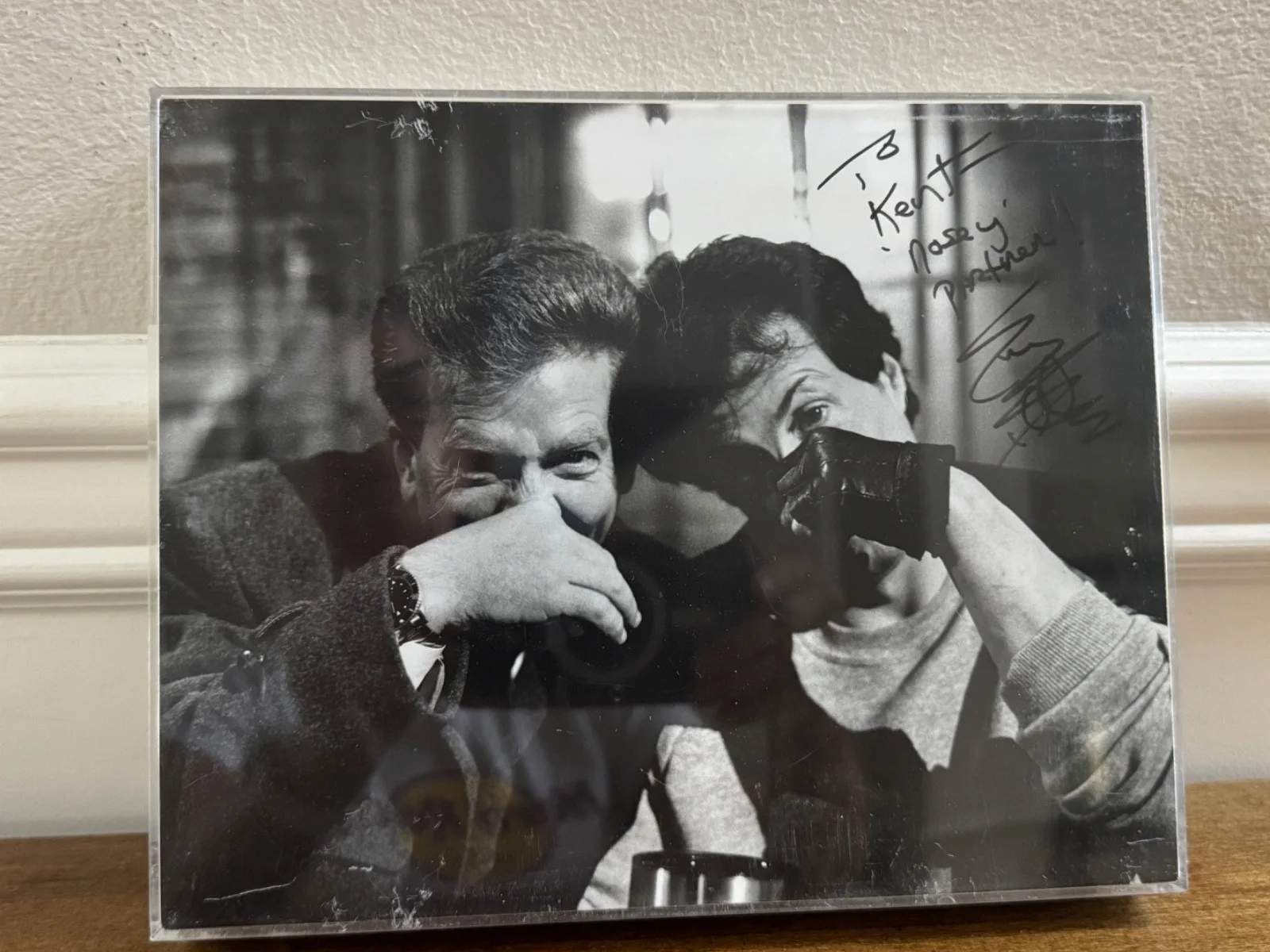 RARE SYLVESTER STALLONE SIGNED 8X10 PHOTO TO PROP MASTER KENT JOHNSON ROCKY V, image 3