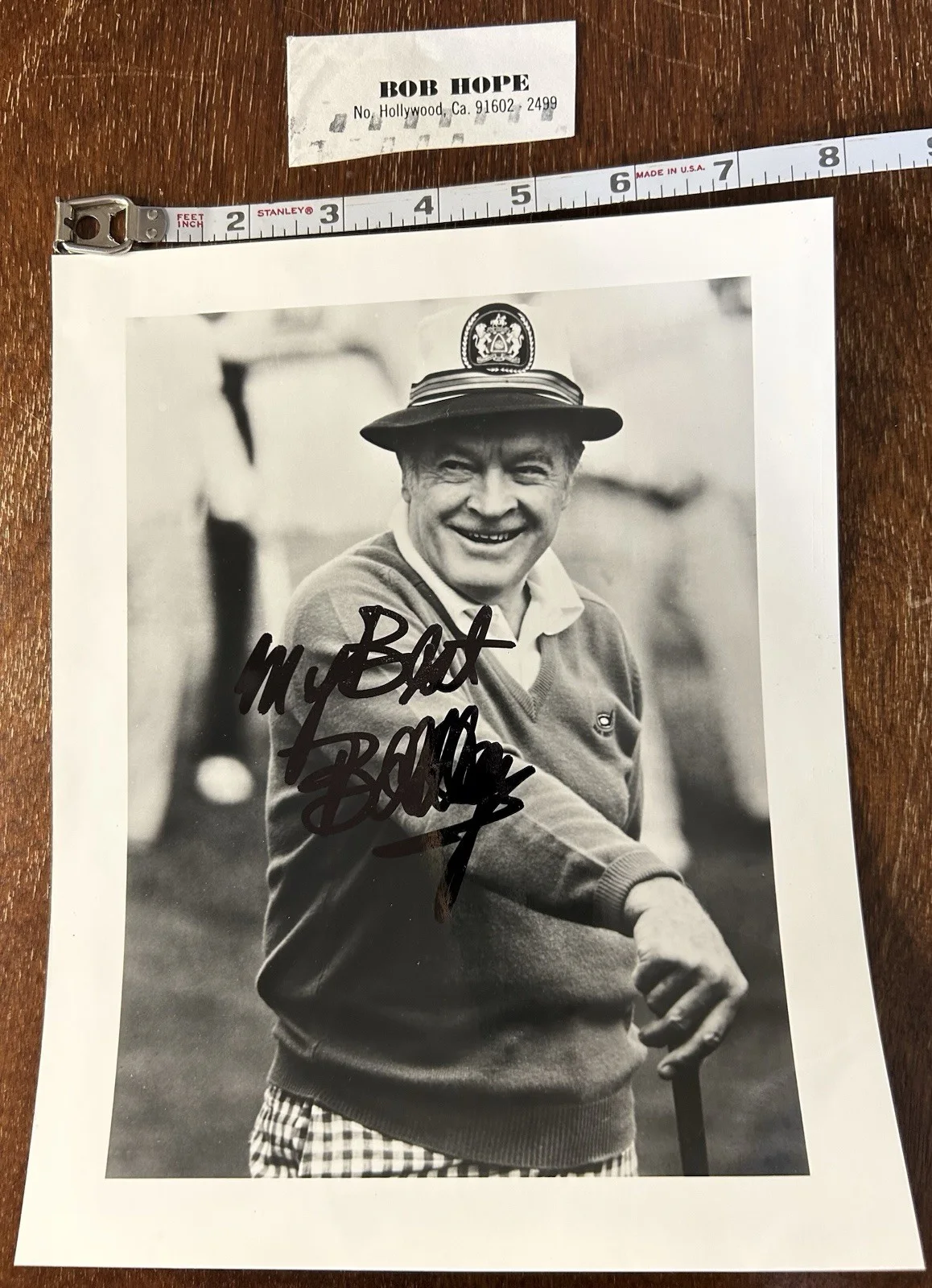 Bob Hope — Bob Hope Signed Autograph 8x10 Black & White Hollywood Legend Comedian Actor, изображение 2