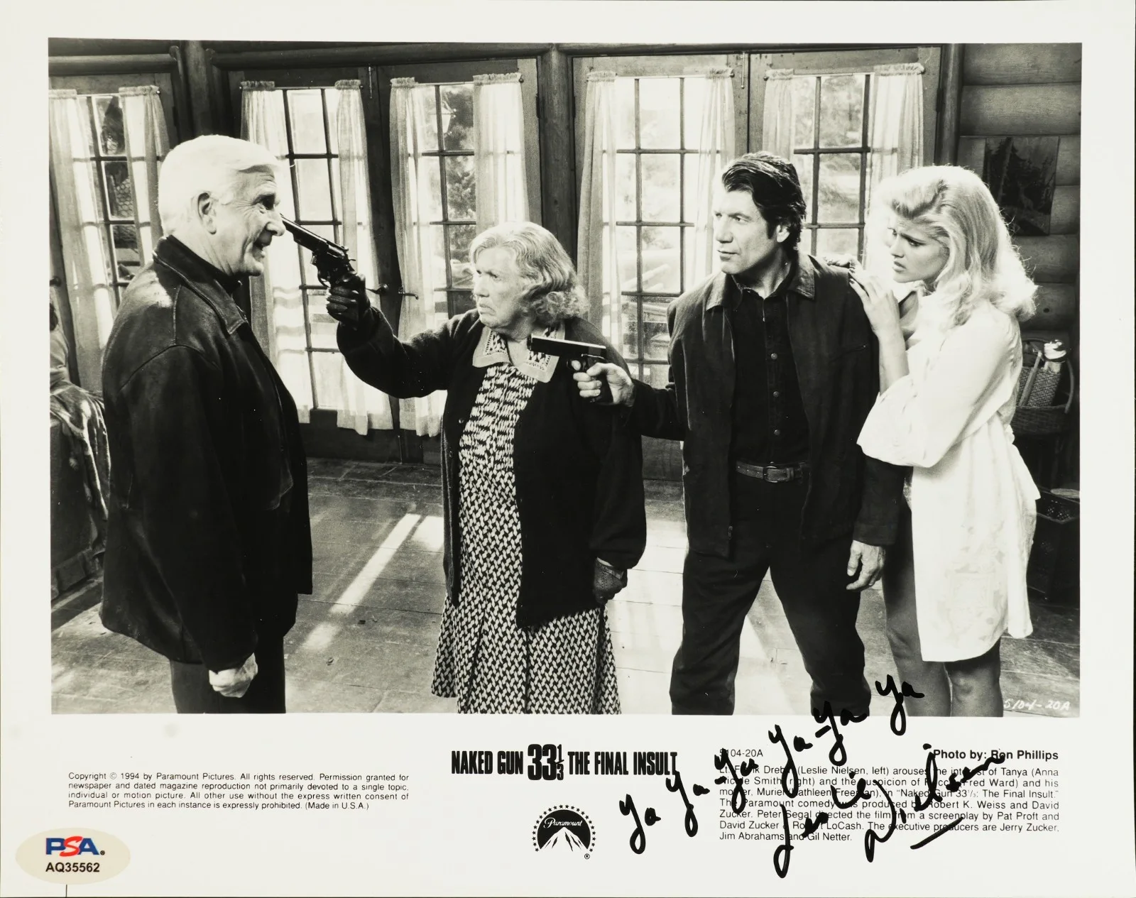 Leslie Nielsen — LESLIE NIELSEN SIGNED AUTOGRAPHED 8X10 PHOTOGRAPH THE NAKED GUN RARE PSA COA