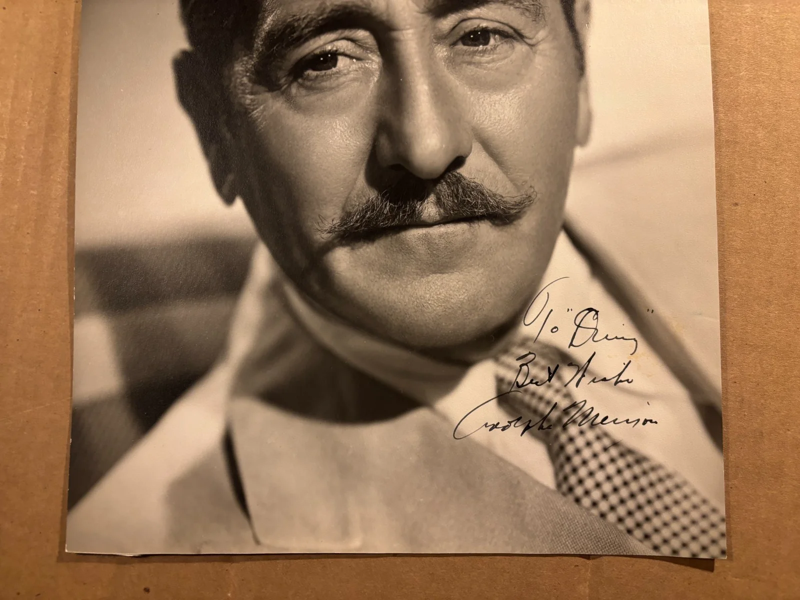 Adolphe Menjou Rare Early Autographed 10/14 Photo 40s Front Page Paths of Glory, изображение 3