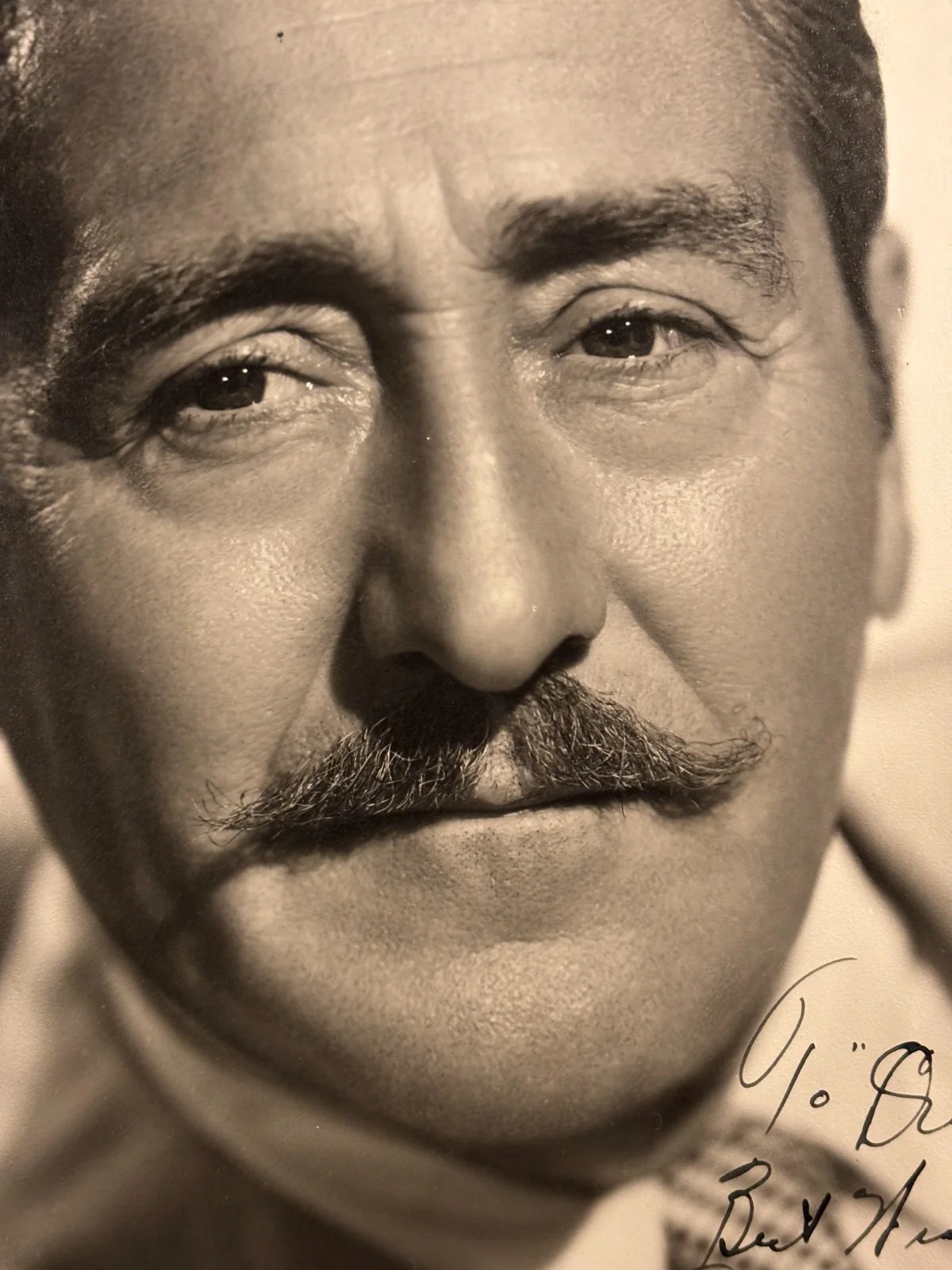 Adolphe Menjou Rare Early Autographed 10/14 Photo 40s Front Page Paths of Glory, изображение 4