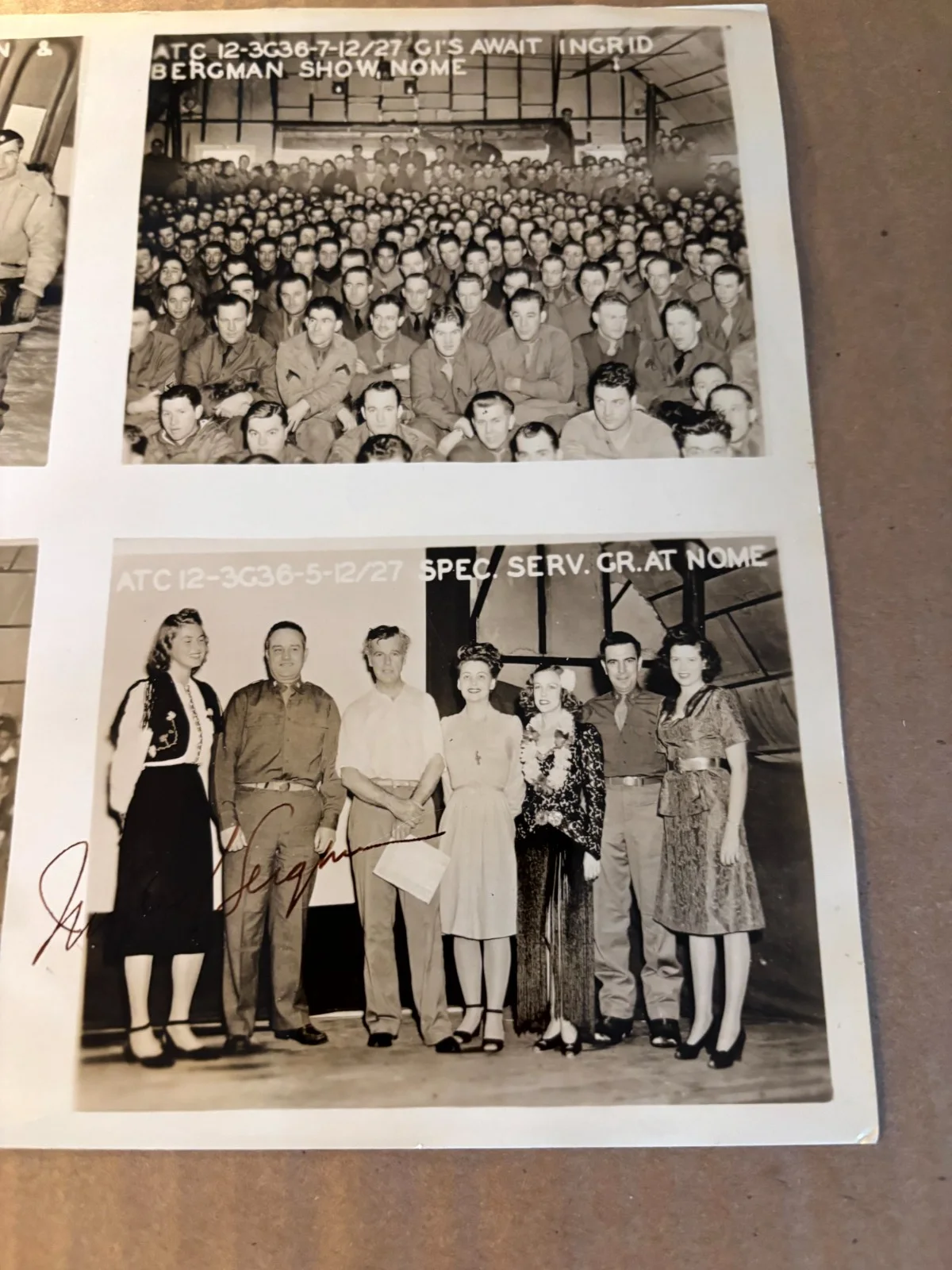 Ingrid Bergman Very Rare Autographed 8/10 Photo WWII USO Alaska Rare Subject, изображение 3