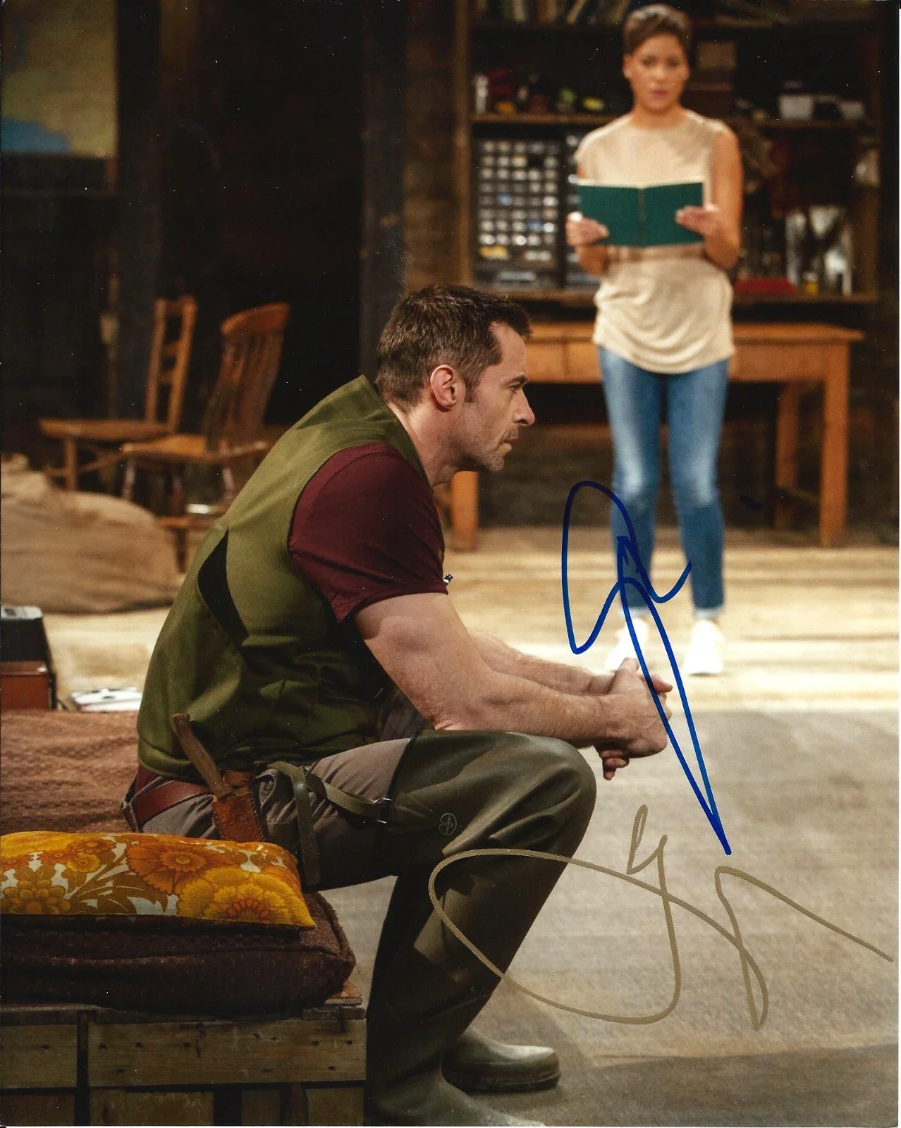 Hugh Jackmann & Cush Jumbo — Hugh Jackman & Cush Jumbo signed The River 8x10 Photo. Deadpool, Wolverine