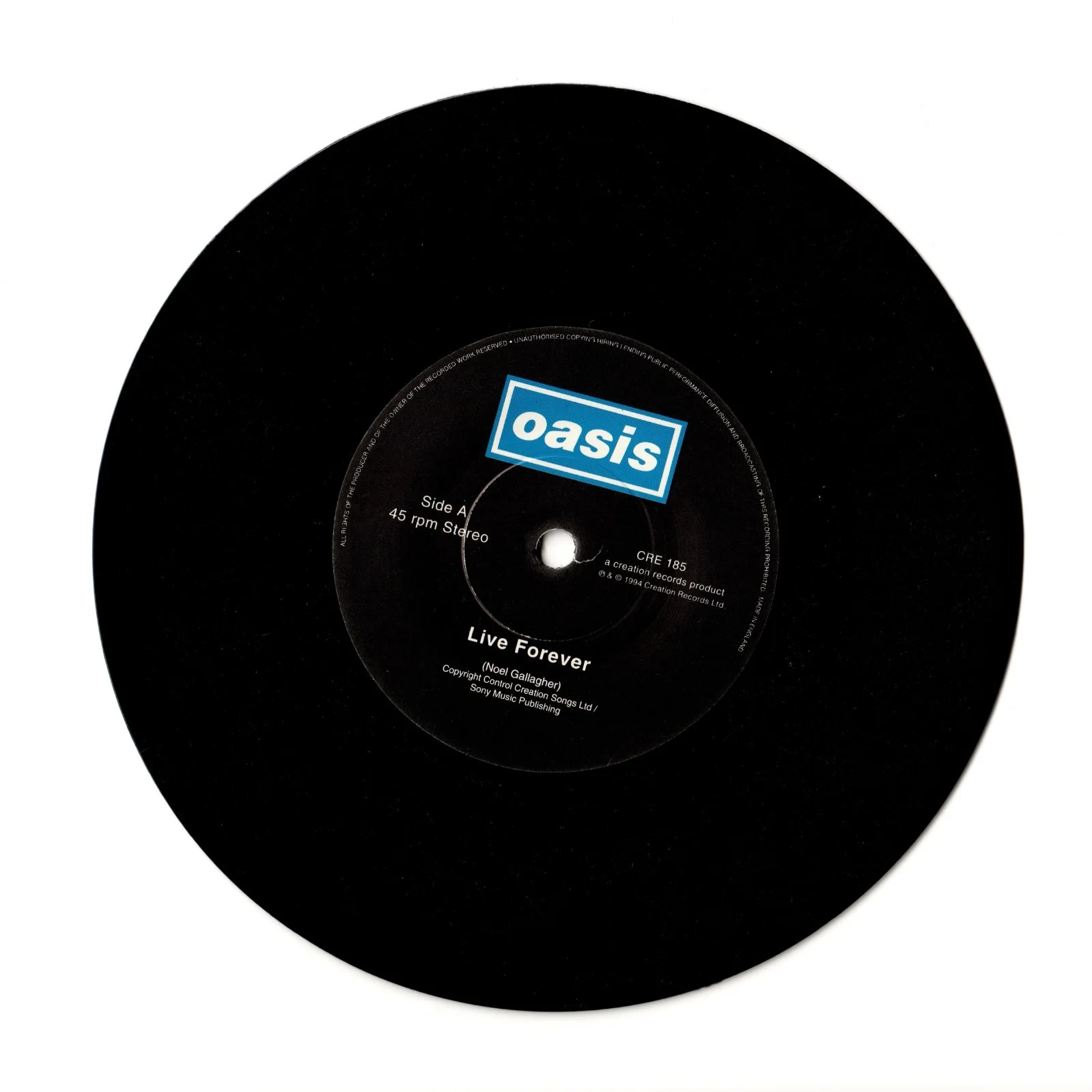 Oasis Signed Live Forever 7" Vinyl Noel & Liam Gallagher - JSA & Beckett LOAs, изображение 4