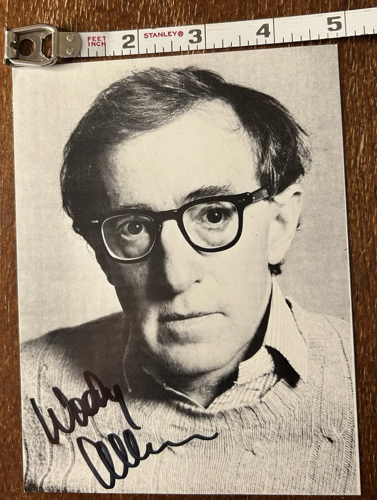 Woody Allen — Woody Allen Signed Autograph Photo 5 X6.25 B&W Actor Director Comedian Autograph