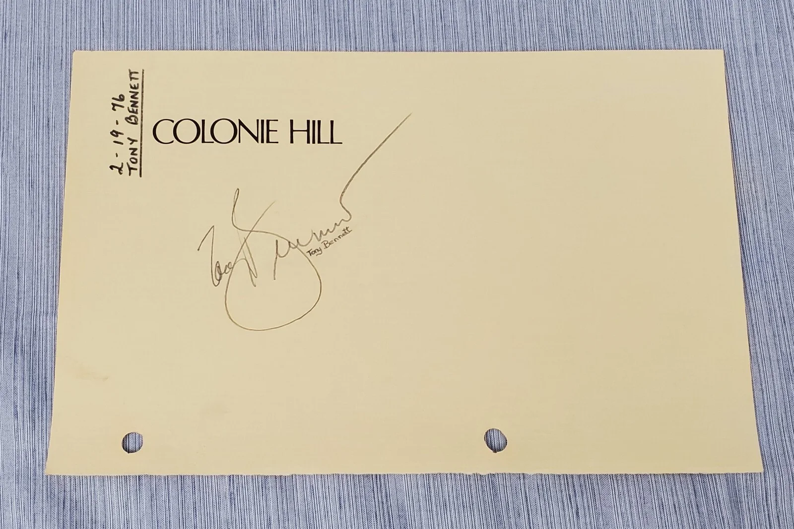 Tony Bennett, Mel Tilles, Sal Richards, Julie De John & Wayne Newton Autographs, изображение 4