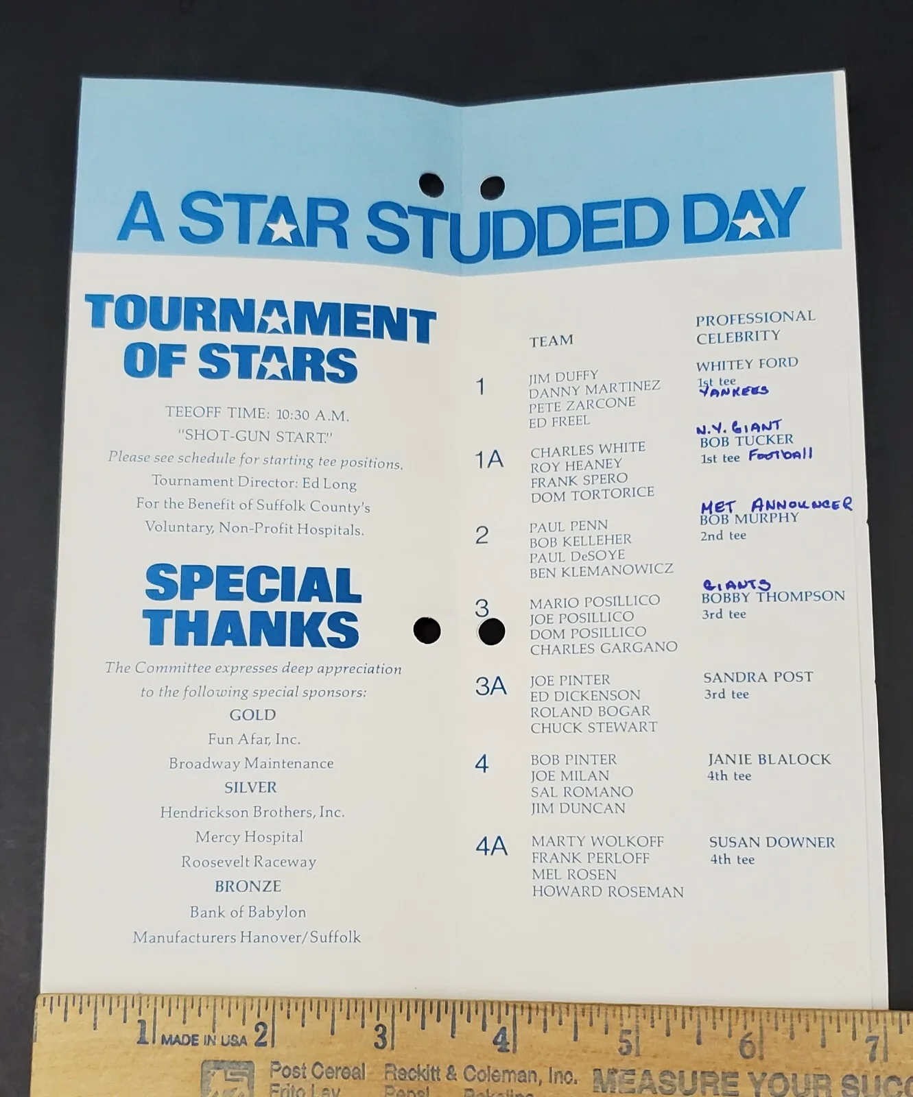 Whitey Ford, Ed West fall, Pete Stemkowski & Brad Park. Hand Signed Autographs, image 5