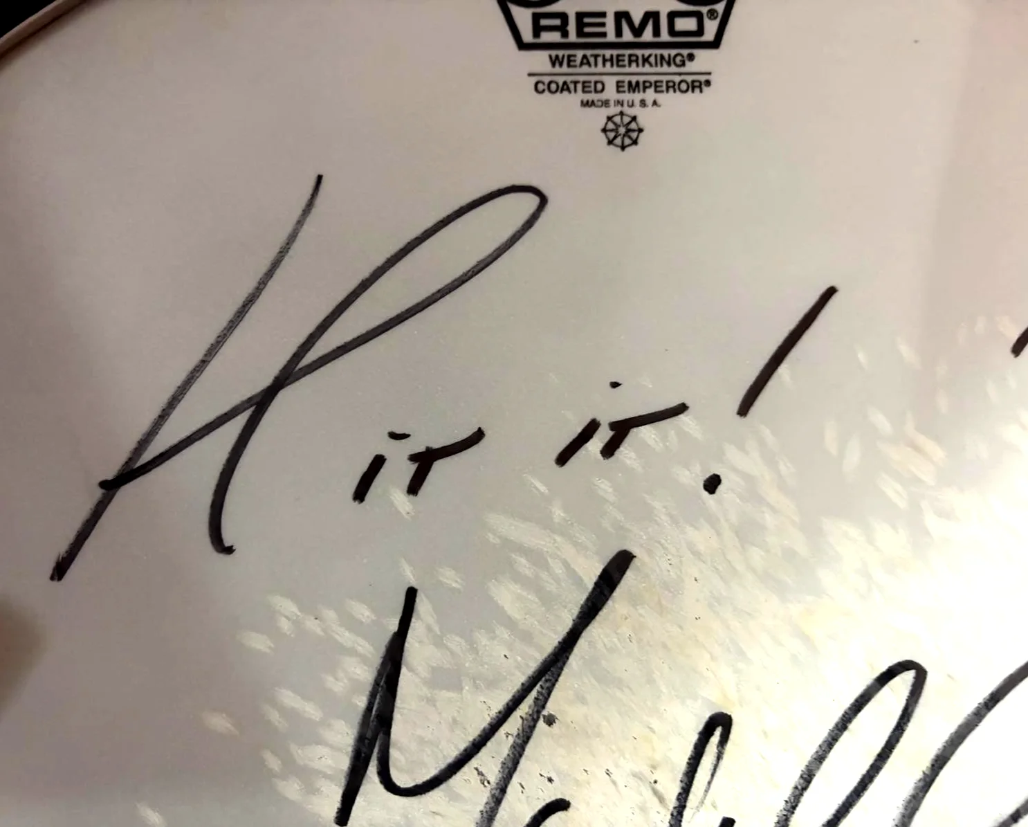MAX WEINBERG SIGNED E STREET BAND 2024 TOUR STAGE USED DRUMHEAD SPRINGSTEEN COA, изображение 3