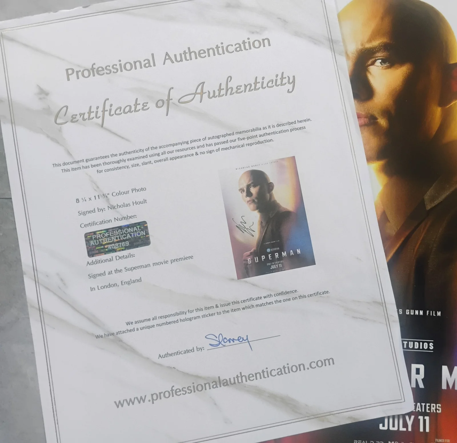 Nicholas Hoult Hand Signed Autograph Photo COA Superman NO US TARIFFS, image 4