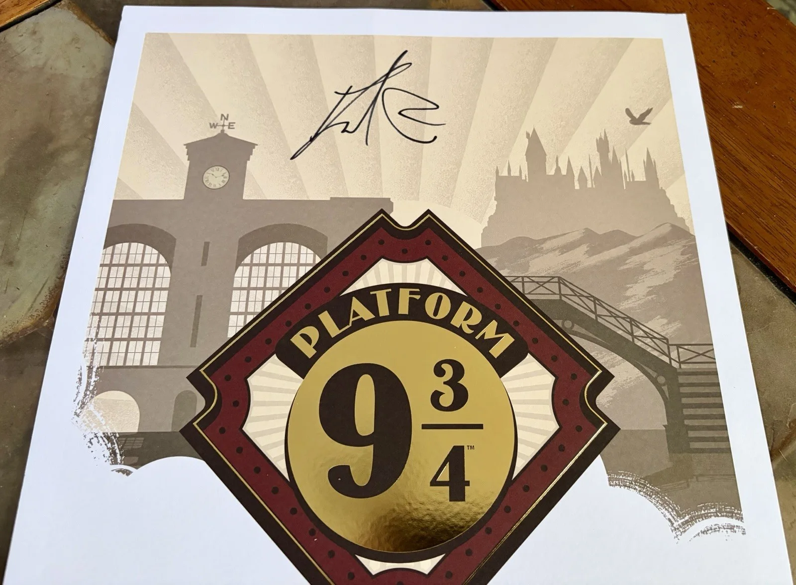 Daniel Radcliffe — L@@K! Daniel Radcliffe SIGNED Harry Potter Platform 9 3/4 11x17 Print- JSA COA, image 2