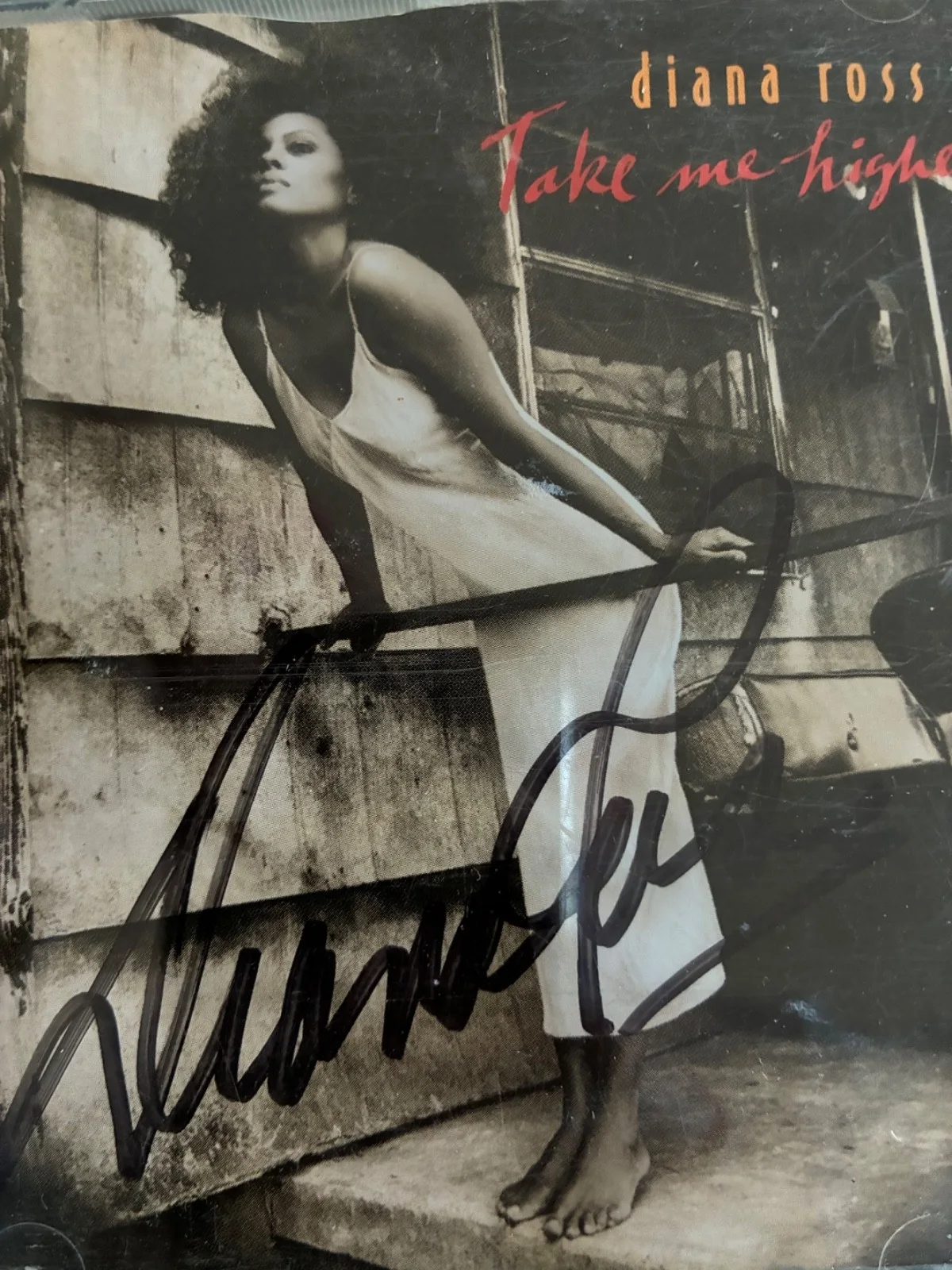 DIANA ROSS Signed Take Me Higher CD Autographed 1995 Motown BMG Bold Signature, изображение 2