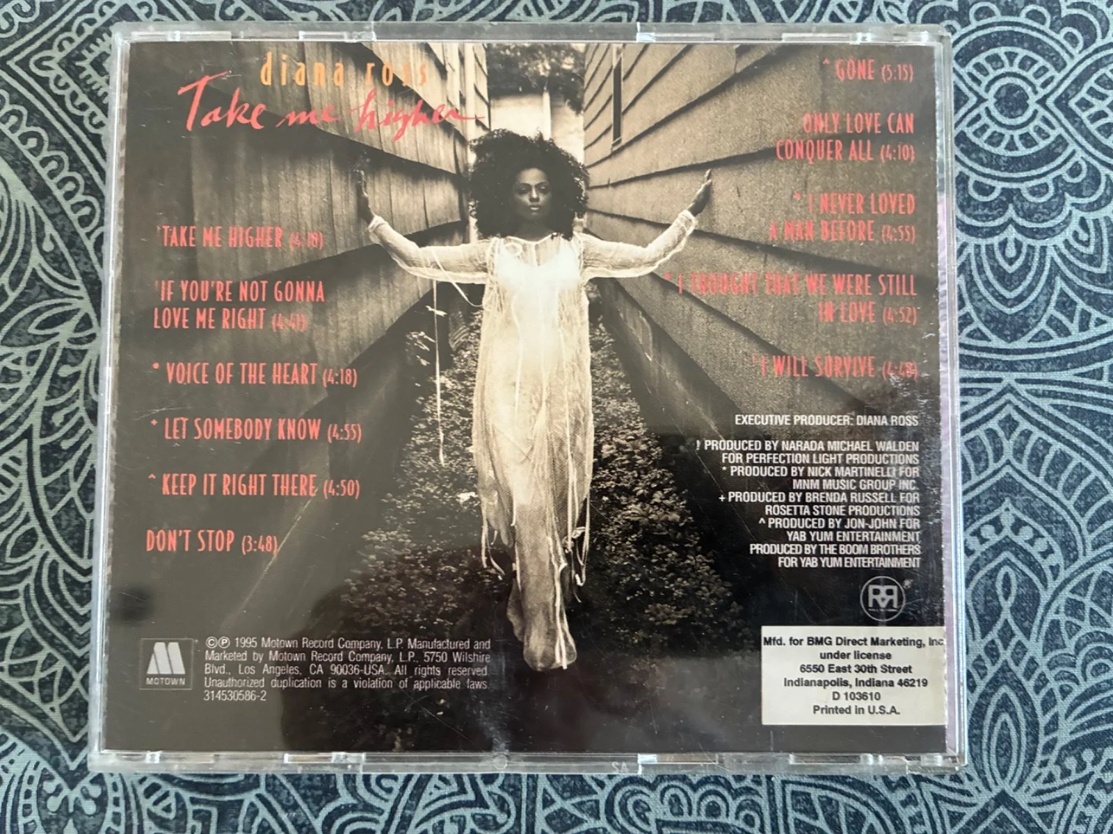 DIANA ROSS Signed Take Me Higher CD Autographed 1995 Motown BMG Bold Signature, изображение 4