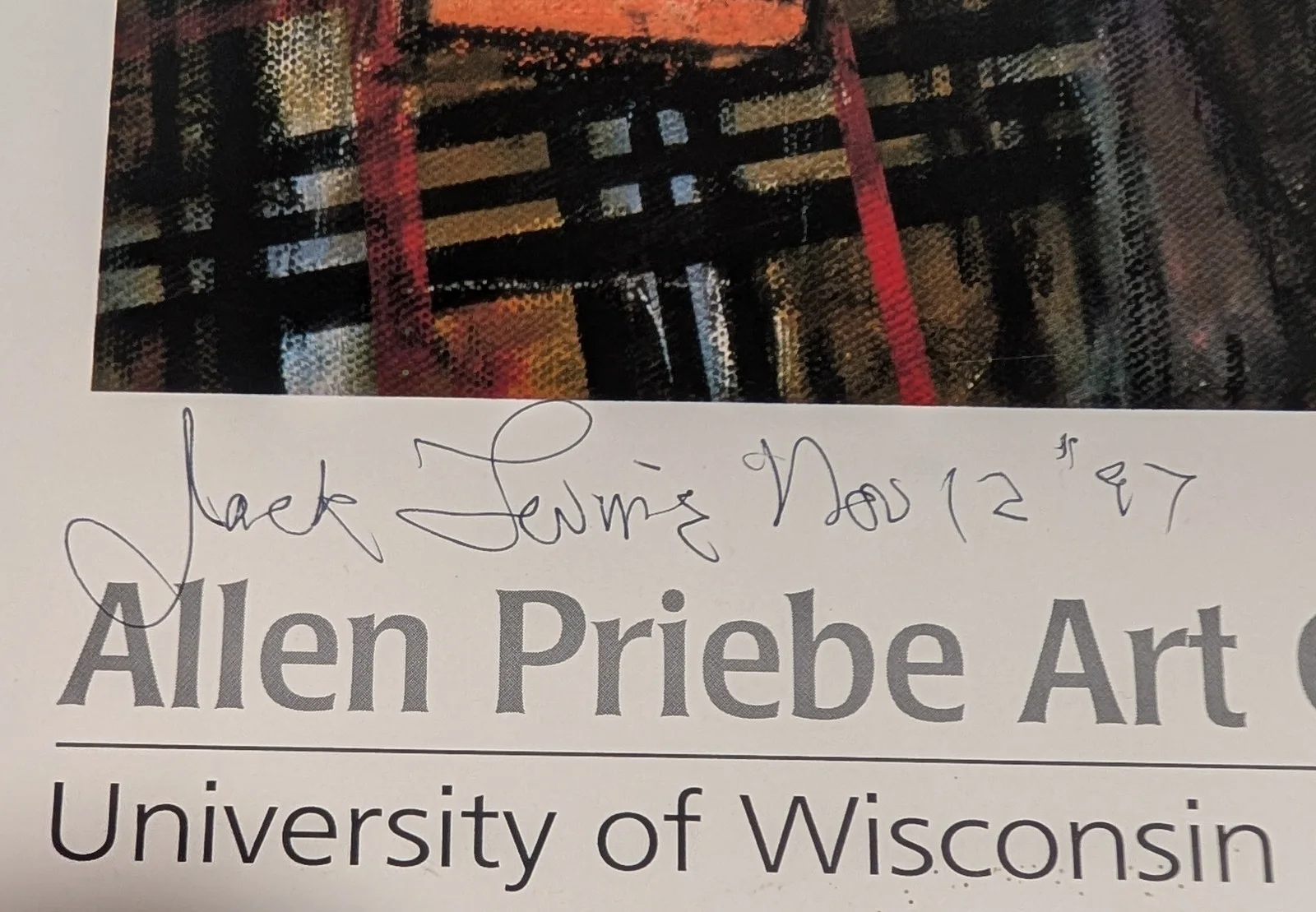 Jack Levine Autographed Poster From Artist Reception In Oshkosh, WI 11/12/1997, image 2