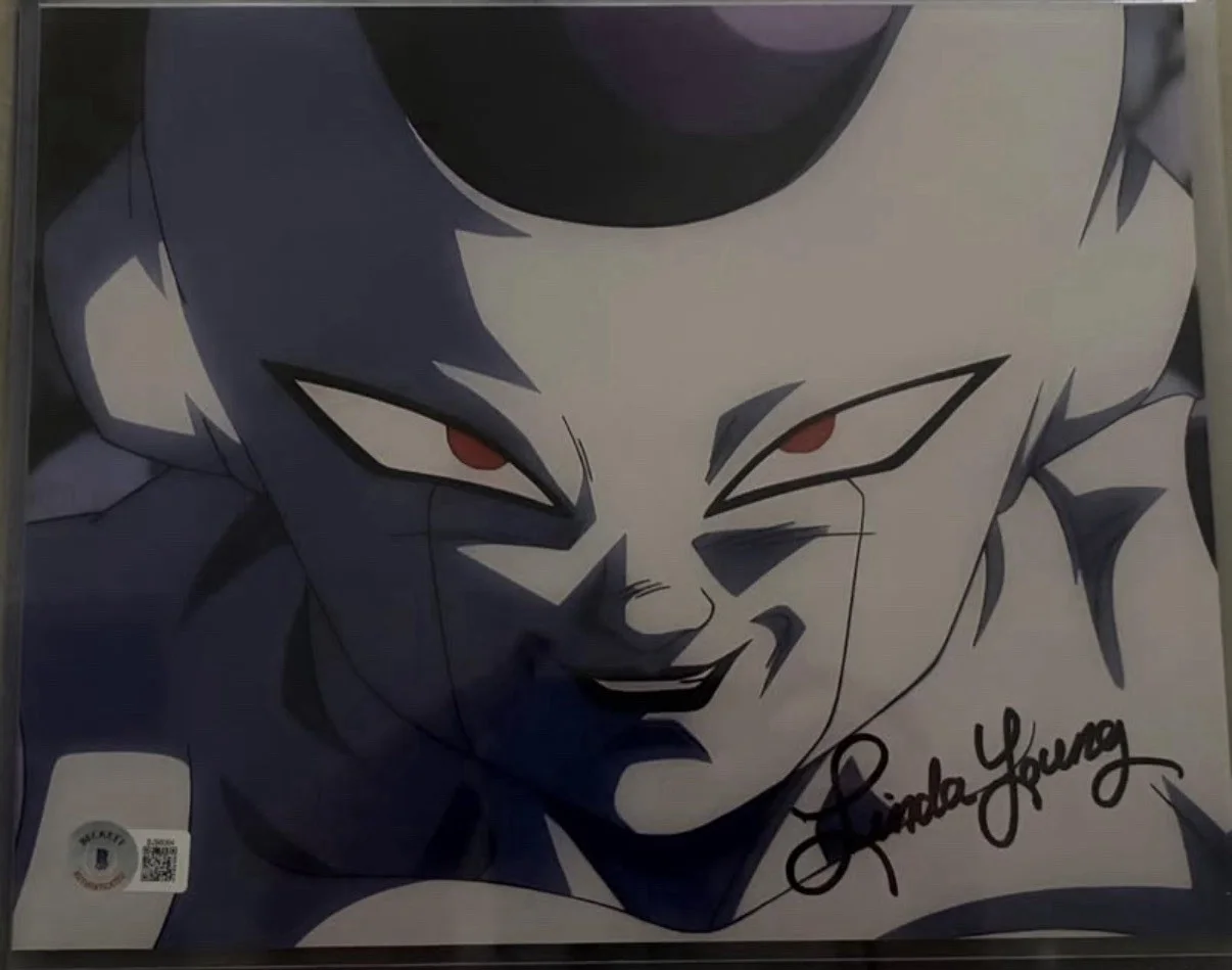 Linda Young — Linda Young Signed Frieza Photo Dragon Ball Z Beckett Authenticated Original