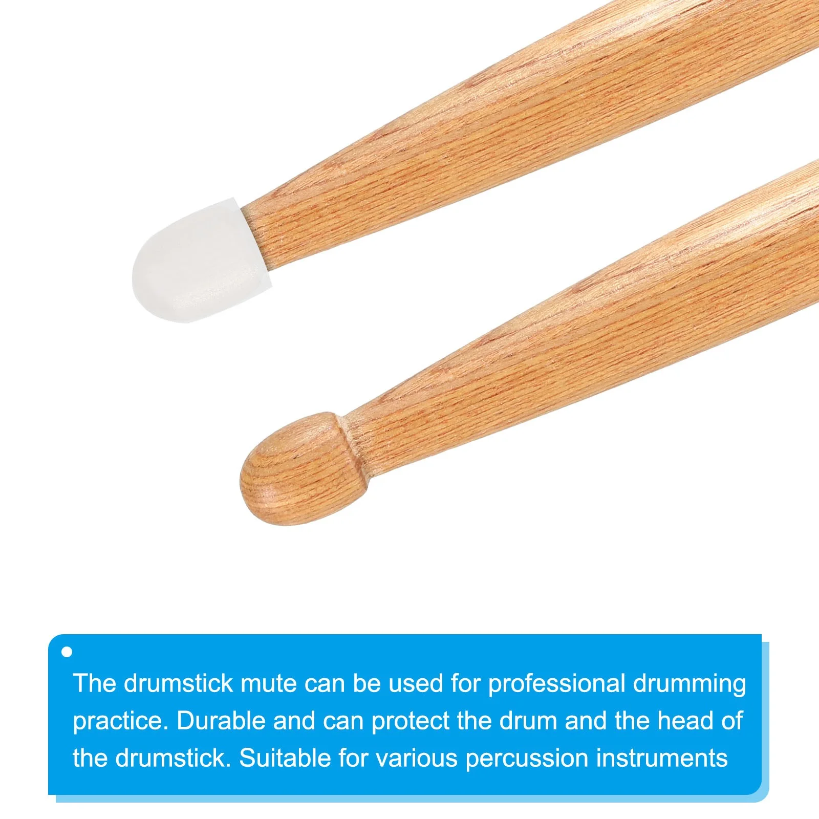 Drum Mute Drumstick Silent Tip Drum Dampener Practice Percussion White 10pcs, image 5