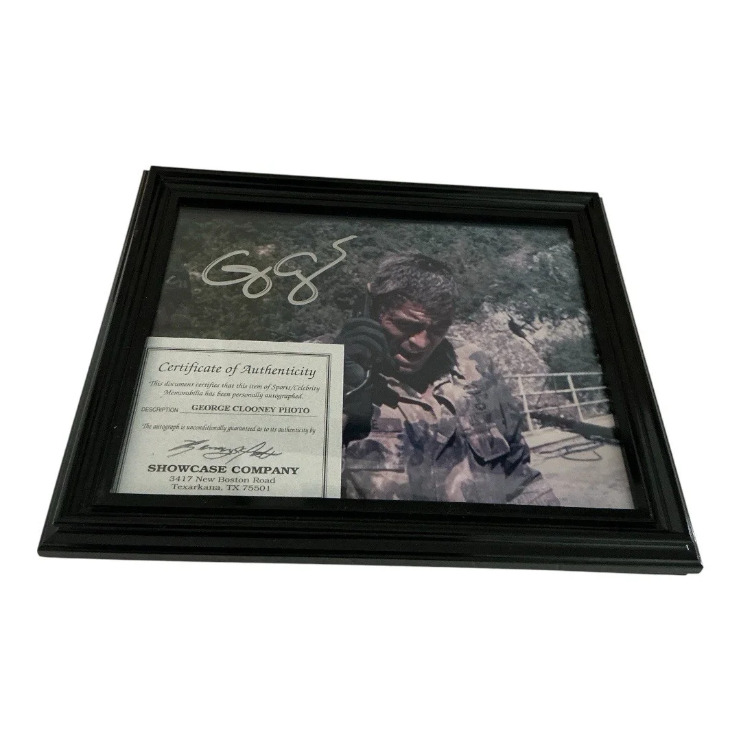 George Clooney — George Clooney Autographed Framed 8x10 Military The Peacemaker 1997 COA Vintage, image 2