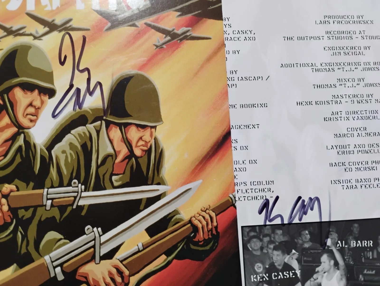 DROPKICK MURPHYS BOSTON ICON KEN CASEY SIGNED GANG'S ALL HERE ALBUM RECORD VINYL, изображение 2
