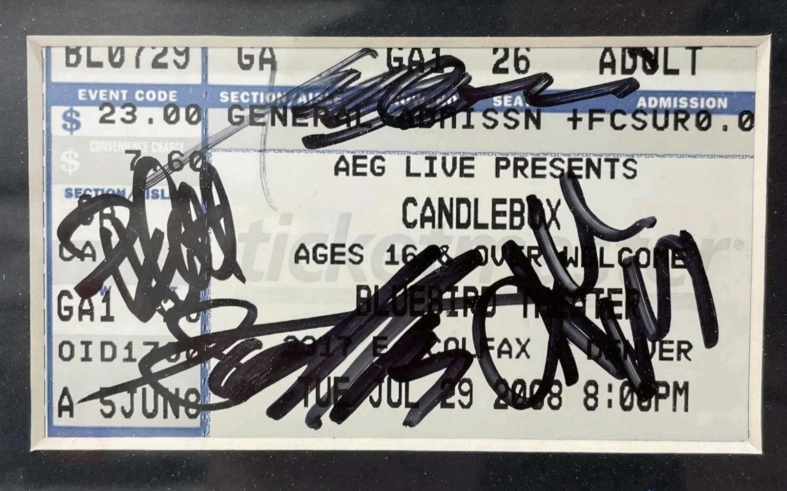 Candlebox "Into The Sun" Pro-Framed All 4 Signed CD Cover & Ticket Stub 07/29/08, изображение 3
