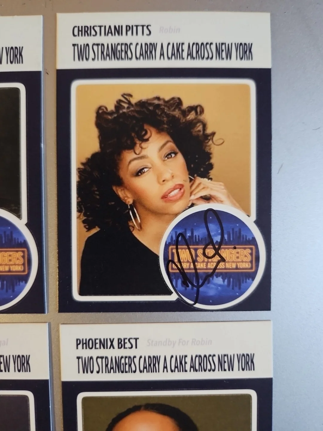 Sam Tutty, Christiani Pitts — Two Strangers Carry A Cake Across New York Signed Custom Cards 4 Cards- 2 Signed, image 3