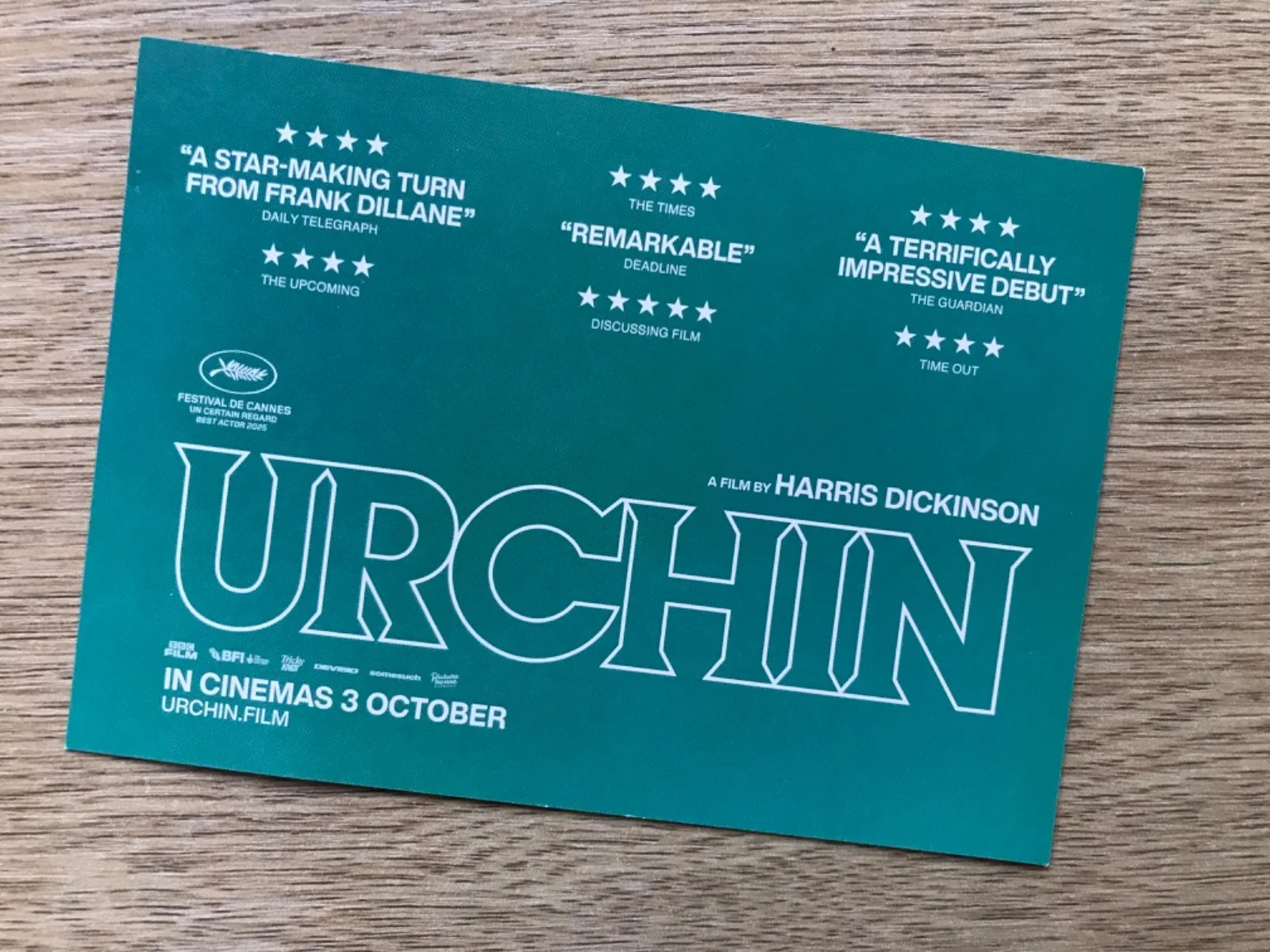 New Urchin (2025 Harris Dickinson Movie) PROMO POSTCARD / FLYER, image 2