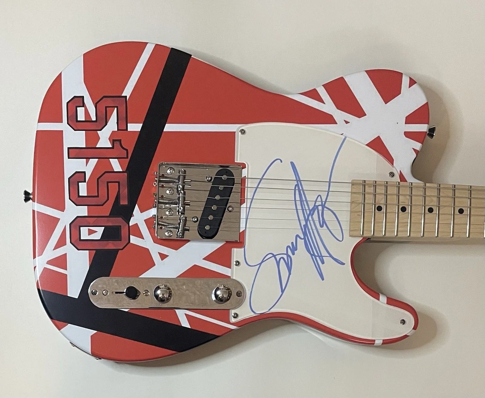 Sammy Hagar Signed Custom Graphic Electric Telecaster Guitar Rare, image 3