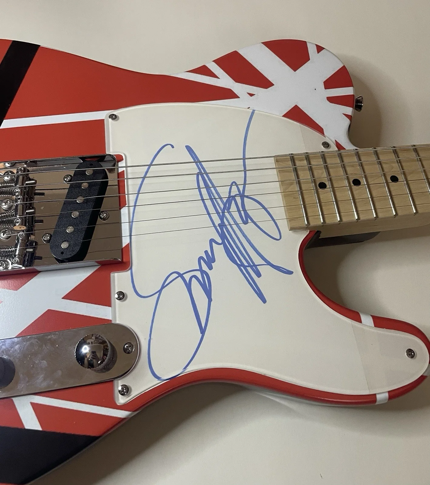 Sammy Hagar Signed Custom Graphic Electric Telecaster Guitar Rare, image 4