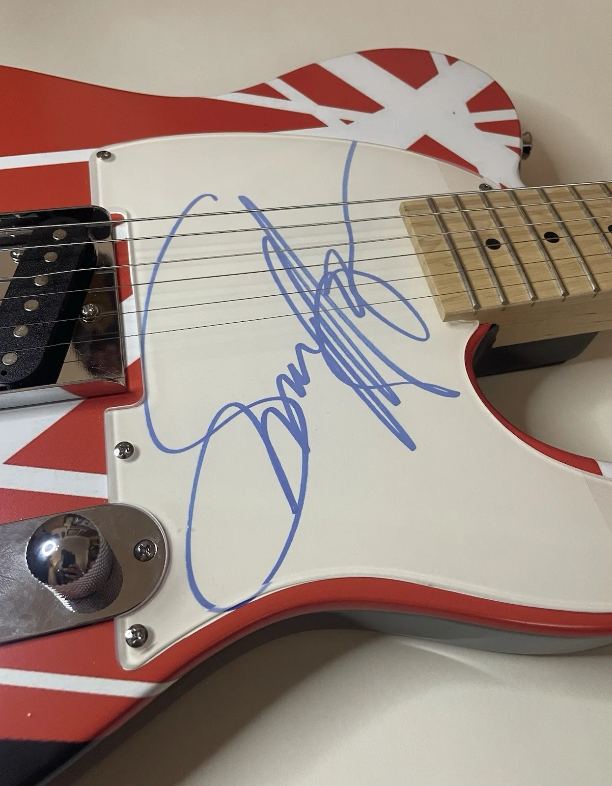 Sammy Hagar Signed Custom Graphic Electric Telecaster Guitar Rare, image 5