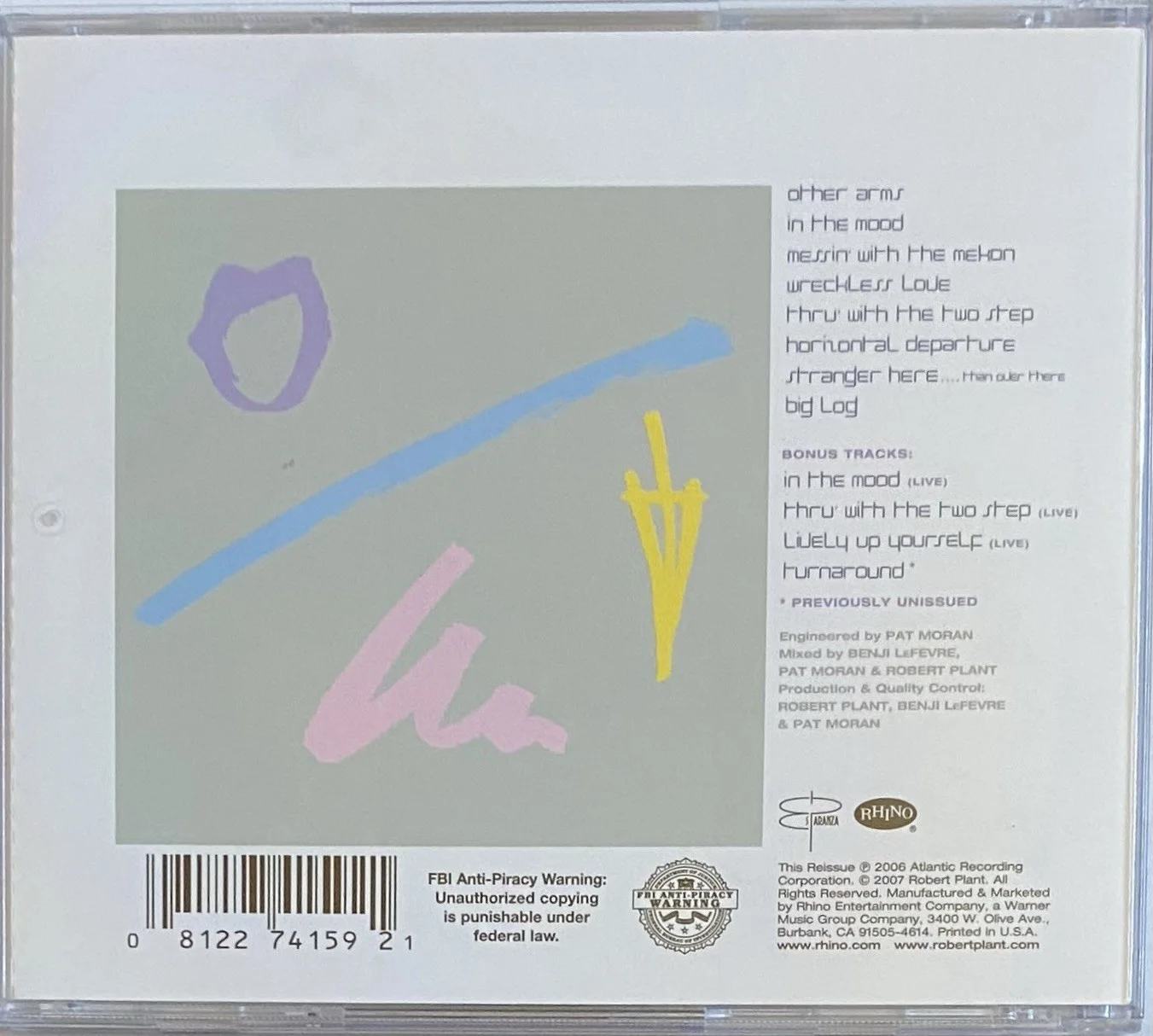 ROBERT PLANT AUTOGRAPHED SIGNED THE PRINCIPAL OF MOMENTS CD, image 2