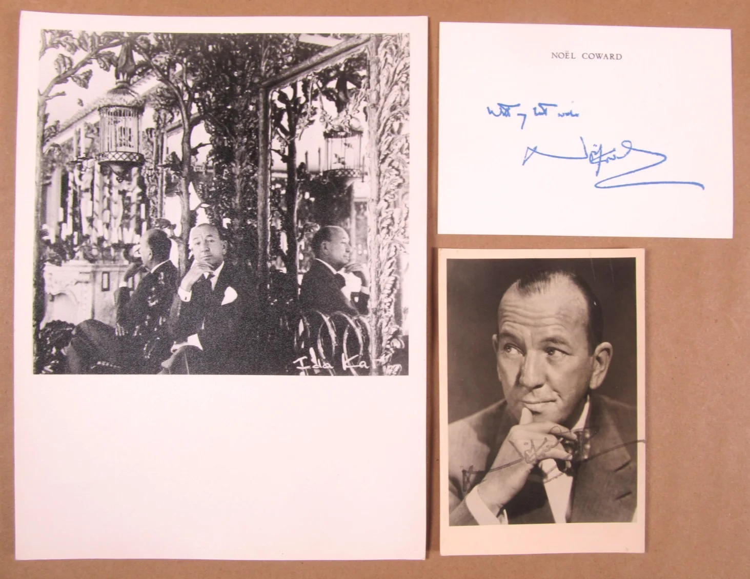 Noel Coward — Noel Coward Autographed photo and Autograph card plus photo