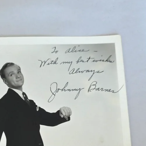 C. 1940s Johnny Barnes 8x10 Signed Photo Inscribed Autograph Broadway Performer, изображение 2