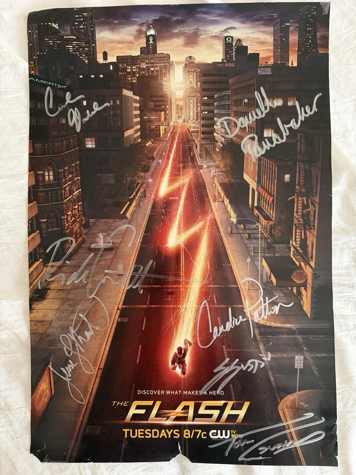 Candice Patton, Danielle Panabaker — The Flash Original Signed Poster
