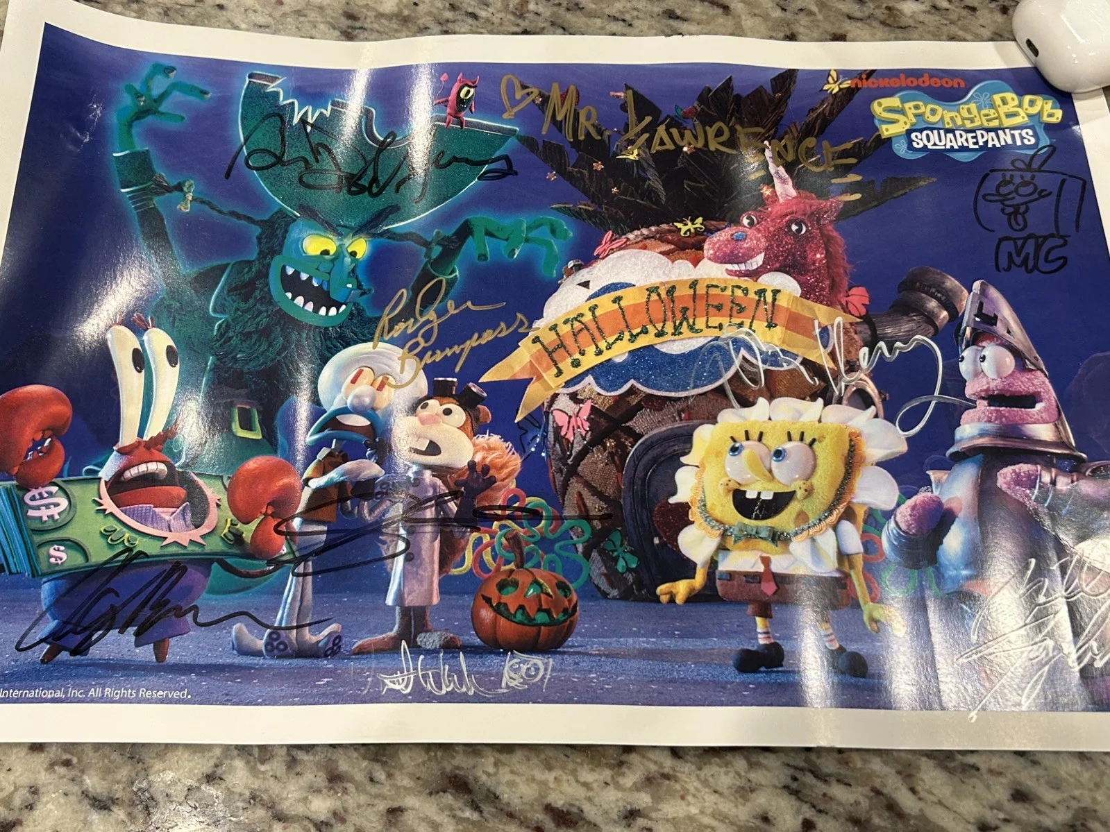 RODGER BUMPASS, BILL FAGERBAKKE, TOM KENNY — 2017 SDCC SPONGEBOB CAST SIGNED AUTO 11X17 POSTER BOO-KINI BOTTOM PSA AUTHENTIC!, image 2
