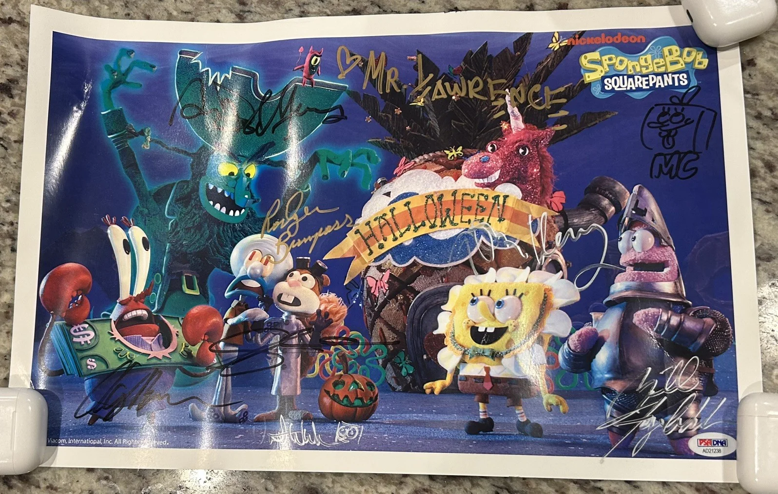 RODGER BUMPASS, BILL FAGERBAKKE, TOM KENNY — 2017 SDCC SPONGEBOB CAST SIGNED AUTO 11X17 POSTER BOO-KINI BOTTOM PSA AUTHENTIC!, image 3