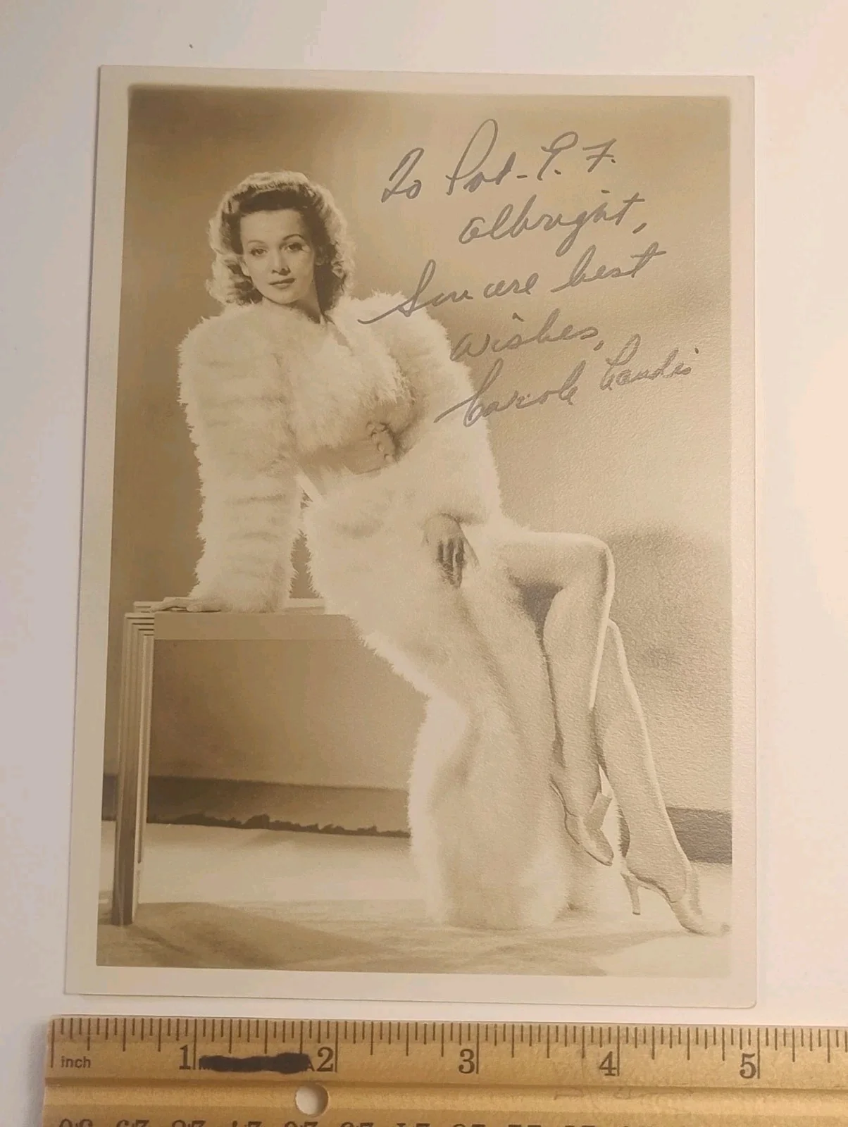 Carole Landis — Stunning Carole Landis Signed 5X7 Photo Matte Finish Inscribed, изображение 5