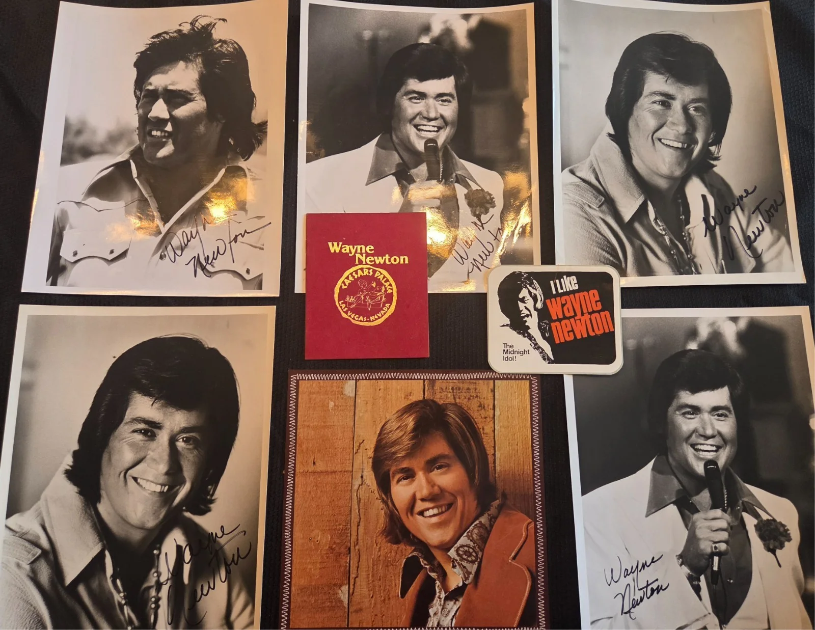 Wayne Newton Package! (5) Autographed 8x10 Signed Pictures + Poster + Vegas Item, image 2