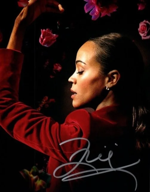 Zoe Saldana — Zoe Saldana Autographed 8x10 Photo Actress Emilia Perez Rita Mora Castro COA TTM