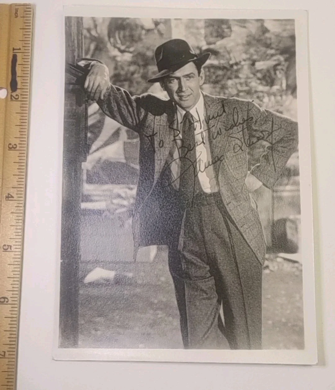 jimmy Stewart — Uncommon Early James Jimmy Stewart Vintage Autographed 5X7 Photo 40s/50s, изображение 3