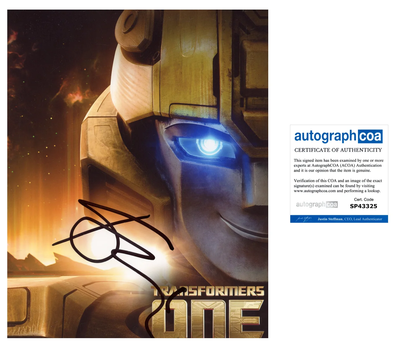 Keegan-Michael Key — Keegan-Michael Key Signed TRANSFORMERS ONE Bumblebee 8x10 Photo PROOF ACOA H