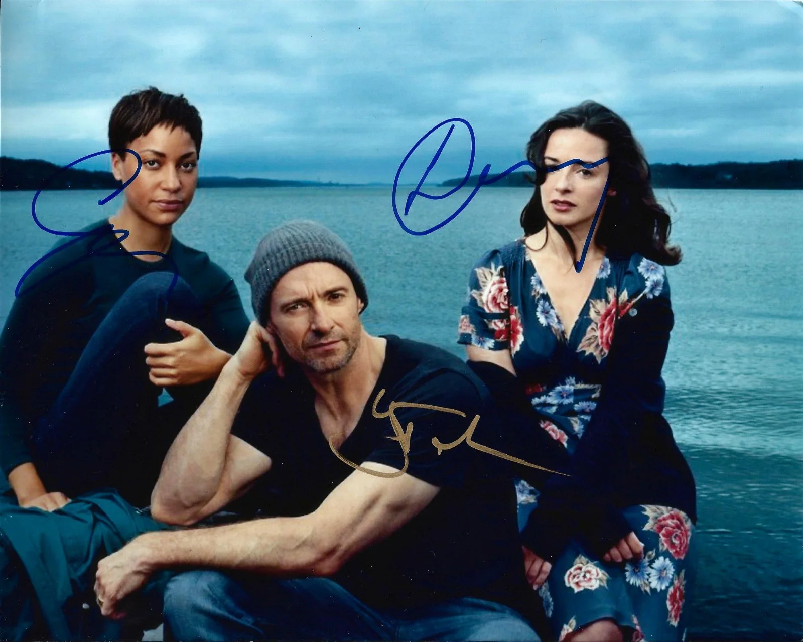 Hugh Jackman, Cush Jumbo & Laura Donnelly — Hugh Jackman, Cush Jumbo & Laura Donnelly signed The River 8x10 Photo Broadway