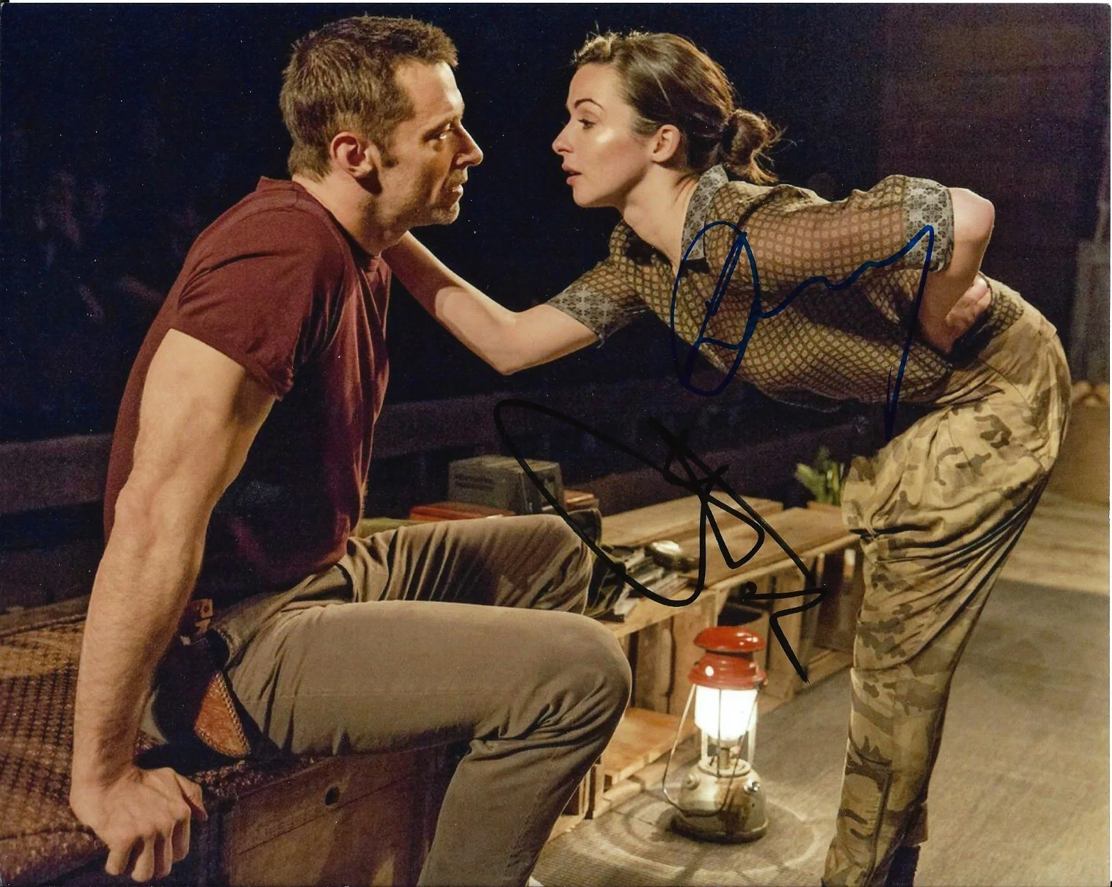 Hugh Jackman & Laura Donnelly — Hugh Jackman & Laura Donnelly signed The River 8x10 Photo - Wolverine