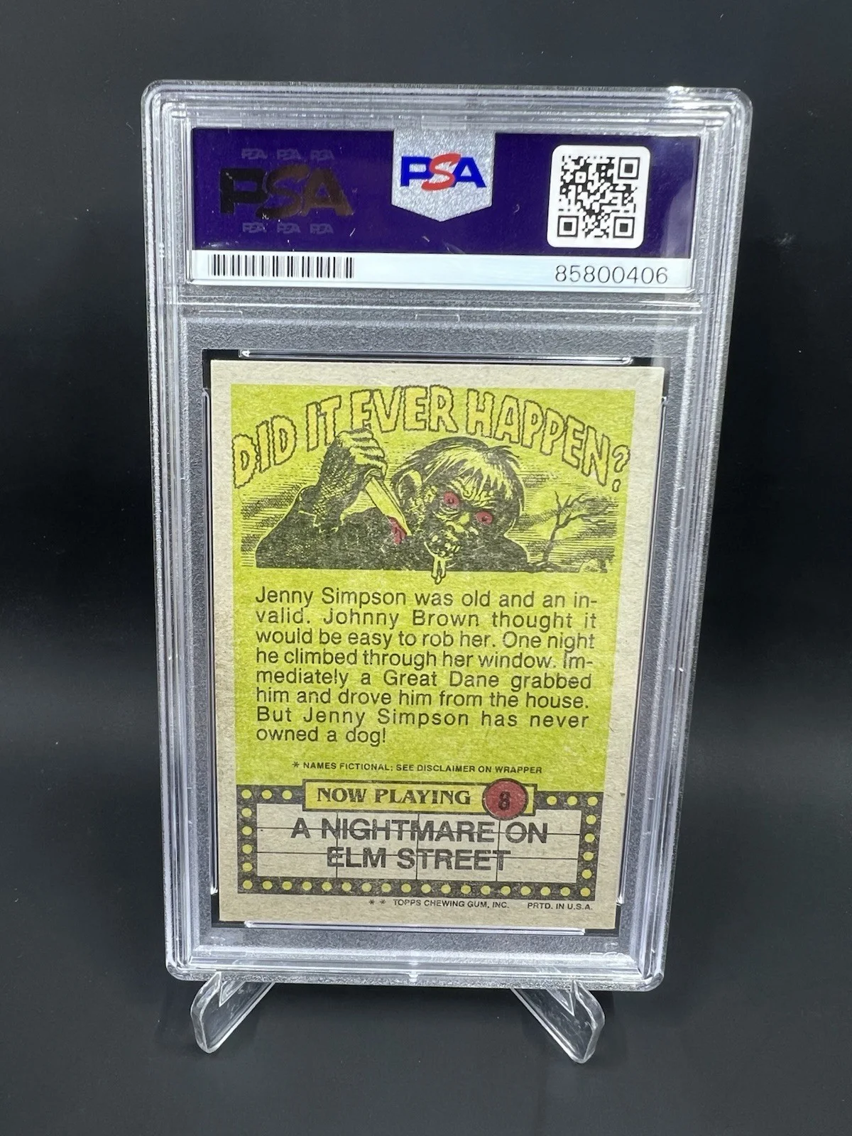 Heather Langenkamp — Heather Langenkamp Signed 1988 Topps Fright Flicks PSA/DNA Nightmare On Elm St, image 2