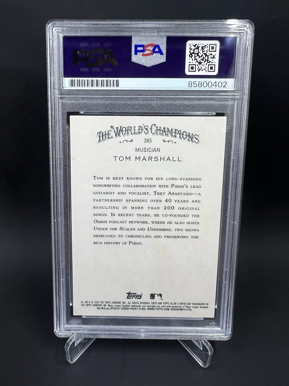 Tom Marshall Signed 2025 Topps Allen & Ginter IP Auto PSA/DNA Phish Rock, image 2