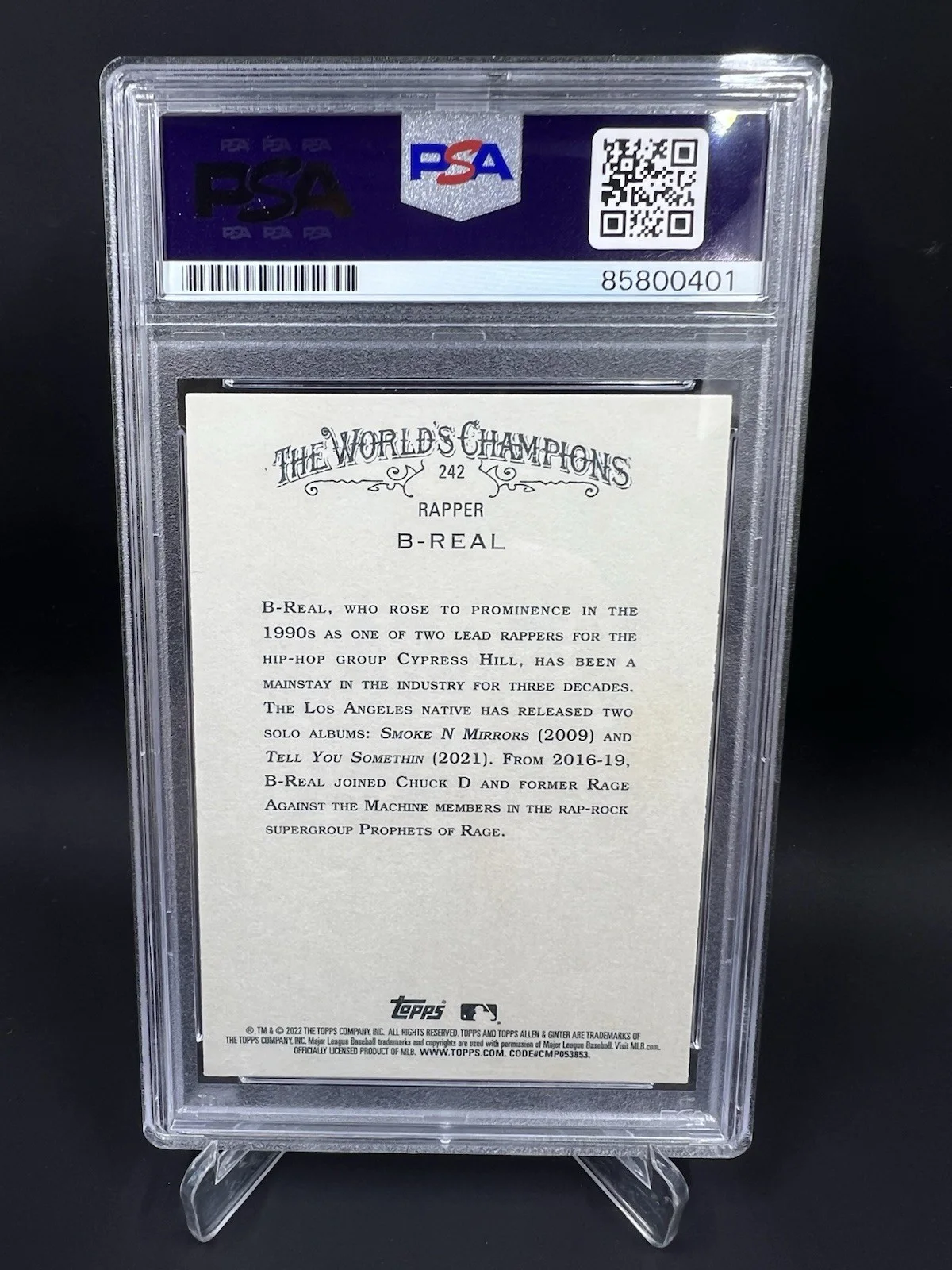 B Real Signed 2022 Topps Allen & Ginter IP Auto PSA/DNA Cypress Hill Rap Hip Hop, изображение 2