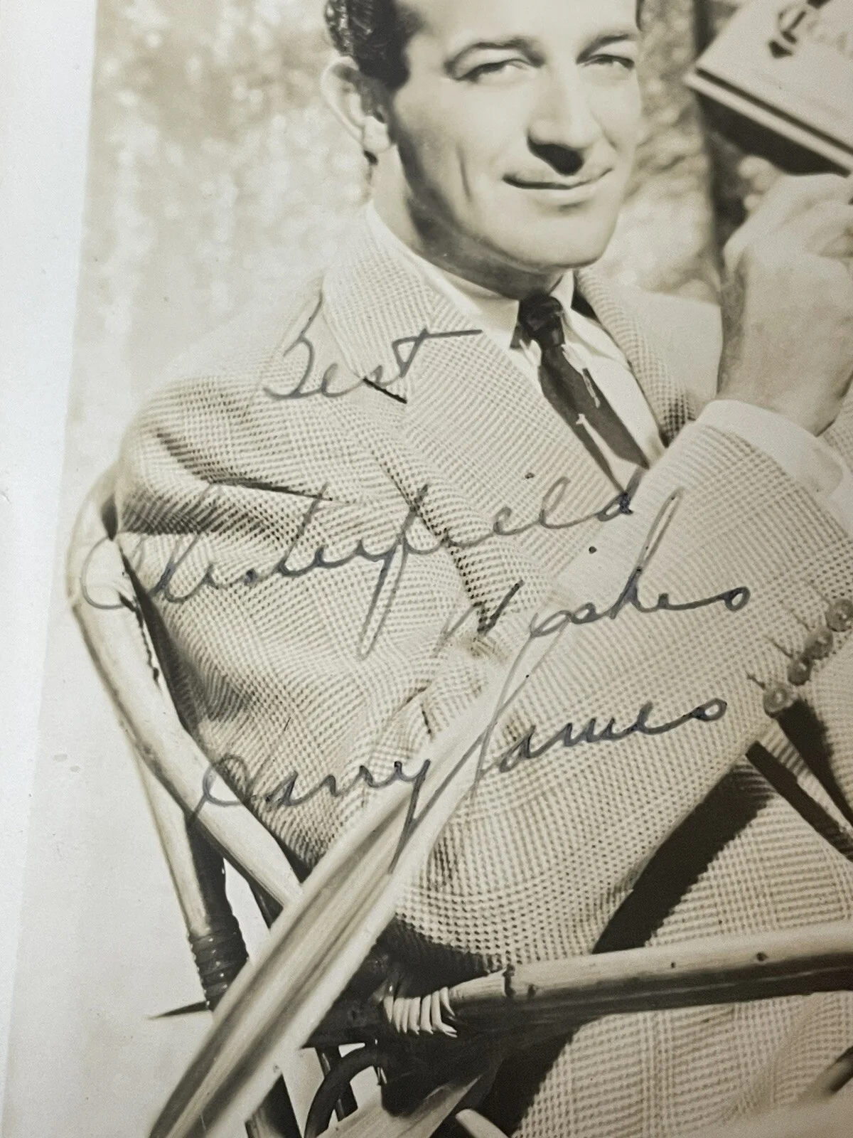 Harry James Signed Autographed 5” X 7” Photograph Vintage Chesterfield Ad, image 2