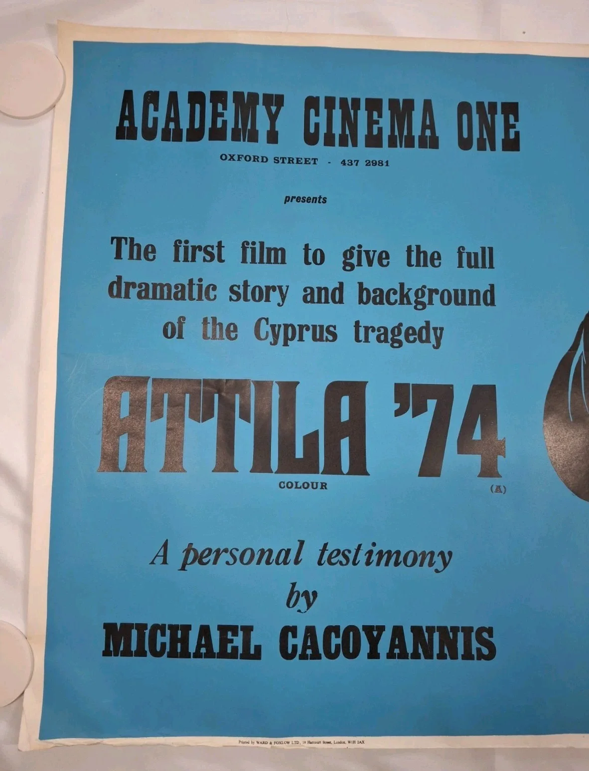 Atila '74 Academy Cinema Original Rolled Movie Poster Quad Peter Strausfeld, изображение 2